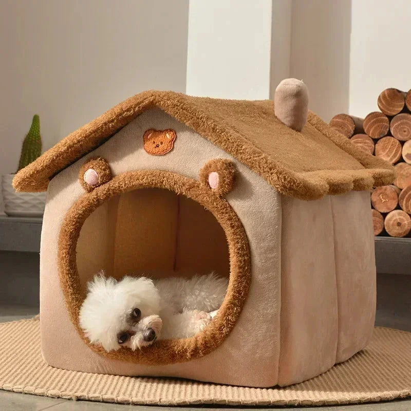 Foldable Pet House - Cosy Winter Kennel for Small & Medium Dogs and Cats