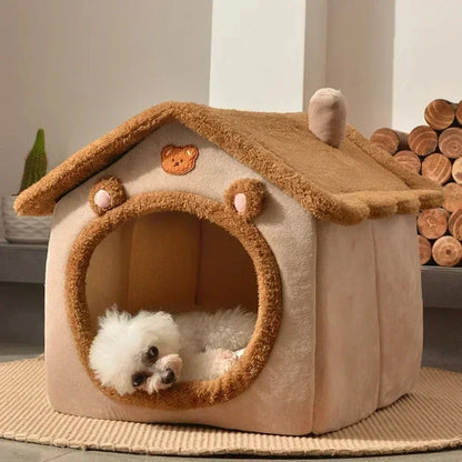 Foldable Pet House - Cosy Winter Kennel for Small & Medium Dogs and Cats