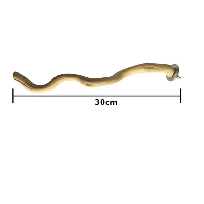 Natural Wood Fork Perch – Hanging Swing Branch Toy for Bird Cages
