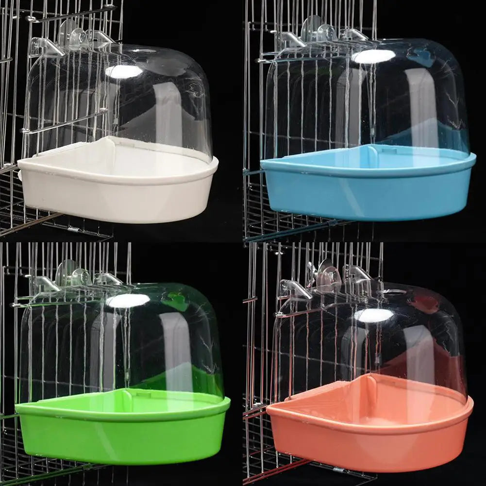 Bird Bath Box - Clear Hanging Shower Cage for Parakeets & Parrots