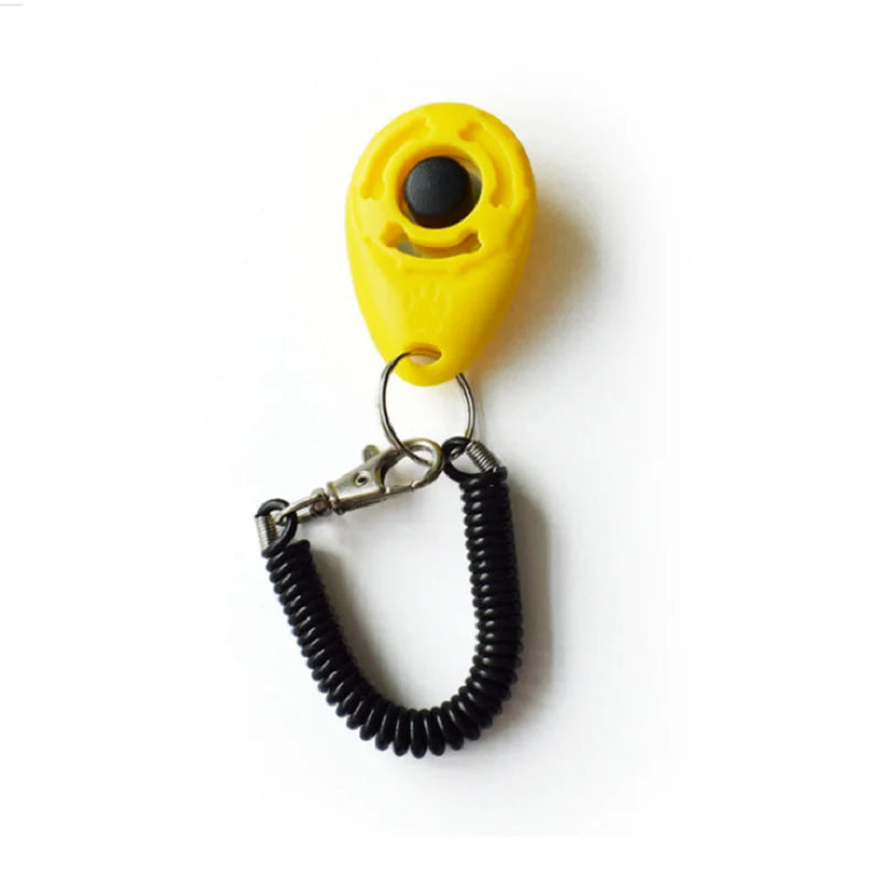 Dog Training Clicker 6cm - Adjustable Wrist Strap Pet Trainer with Key Ring