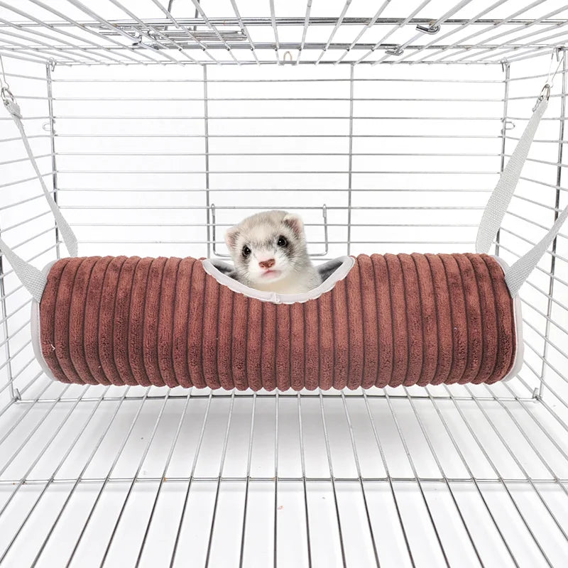 Ferret Hammock Tunnel - Warm Fleece Hide for Rats, Hamsters & Rodents