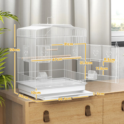 Large Bird Cage 59cm - Spacious Cage with Perches, Food Bowls & Swing - The Best For Pets