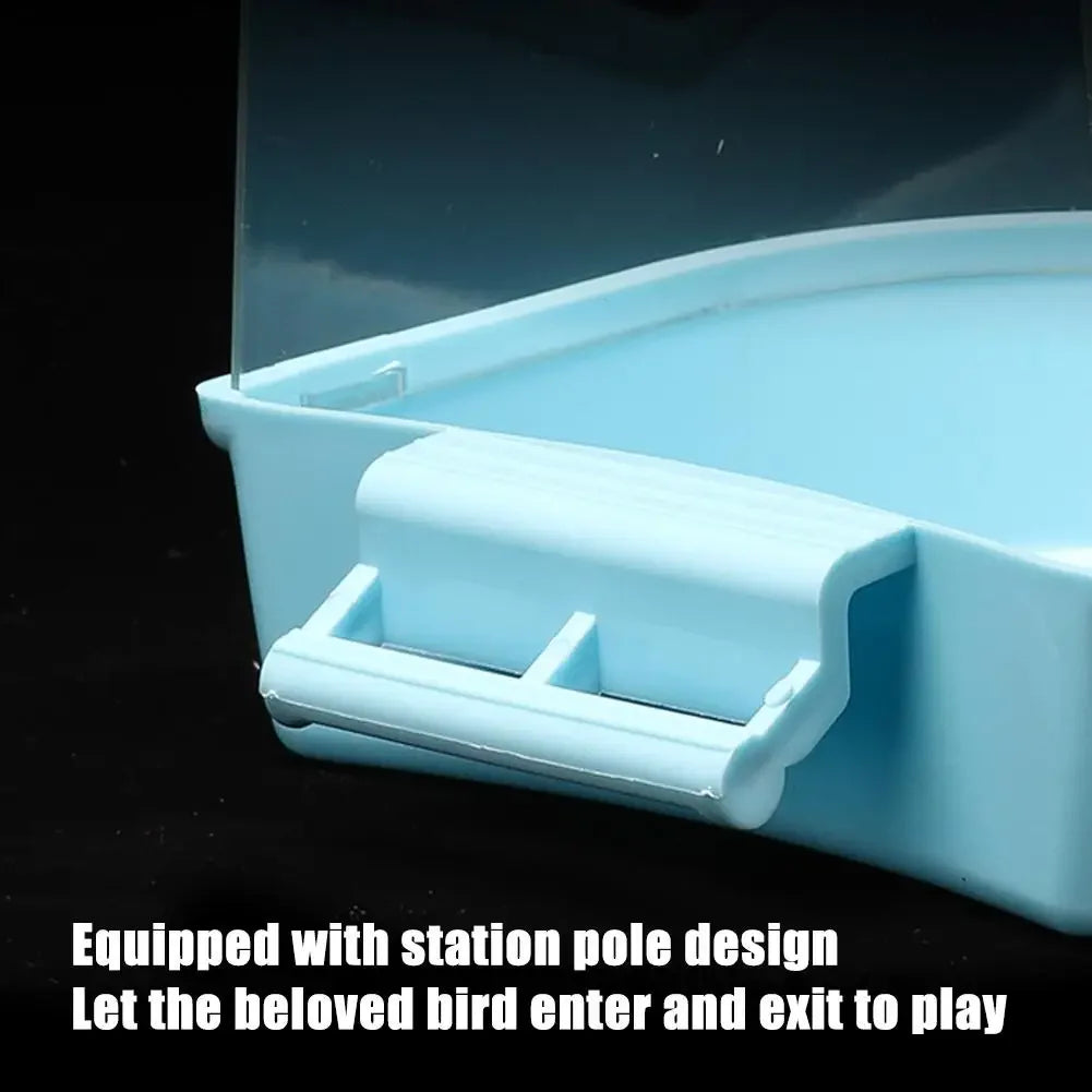 Bird Bath Box - Clear Hanging Shower Cage for Parakeets & Parrots