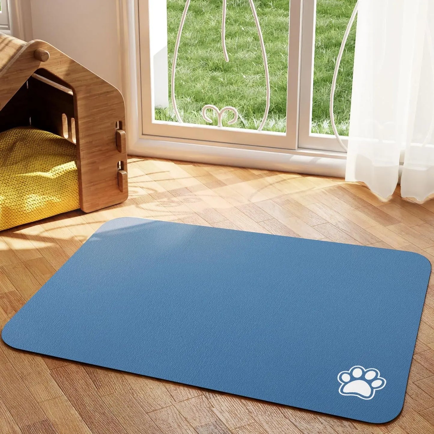 Absorbent Pet Feeding Mat – Quick-Dry Place mat for Food & Water | Easy-to-Clean Non-Slip Mat for Messy Eaters