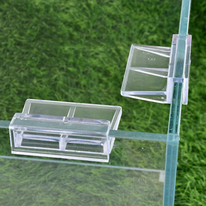 Acrylic Clip Holders – Transparent Glass Cover Support for Aquarium - 8Pcs