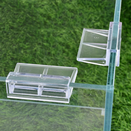 Acrylic Clip Holders – Transparent Glass Cover Support for Aquarium - 8Pcs