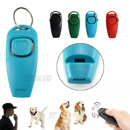 2-in-1 Dog Training Clicker & Whistle 7.5cm - Pet Trainer with Keyring