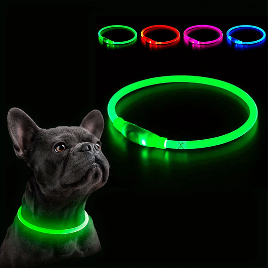 LED Dog Collar – USB Rechargeable Luminous Anti - Lost Light Necklace for Pets - The Best For Pets