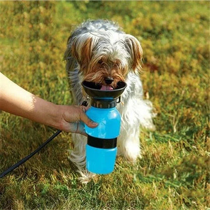 Portable Dog Water Bottle 500ml - Travel Drinking Bowl for Dogs & Cats