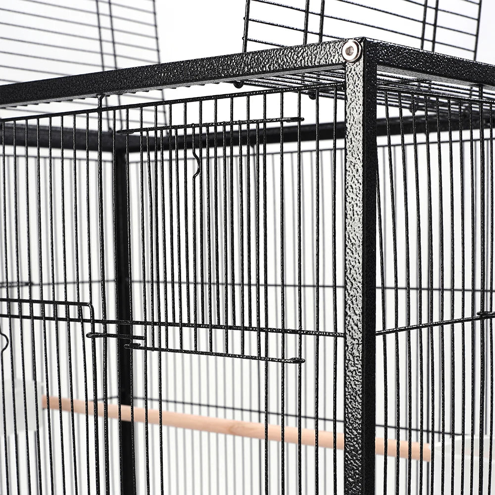 Bird Cage 94cm with Wheels - Open Top Metal Cage for Cockatiels & Parrots