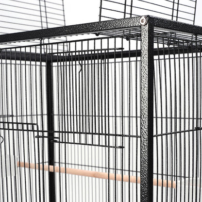 Bird Cage 94cm with Wheels - Open Top Metal Cage for Cockatiels & Parrots