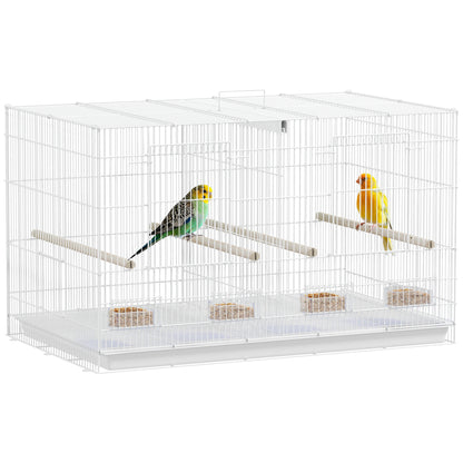 Bird Cage with Divider 76cm - 4 Wooden Perches & Slide Out Tray