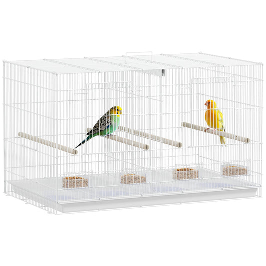 Bird Cage with Divider 76cm - 4 Wooden Perches & Slide Out Tray