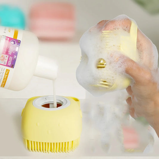 Pet Bath Massage Cube - Silicone Grooming Tool for Dogs & Cats