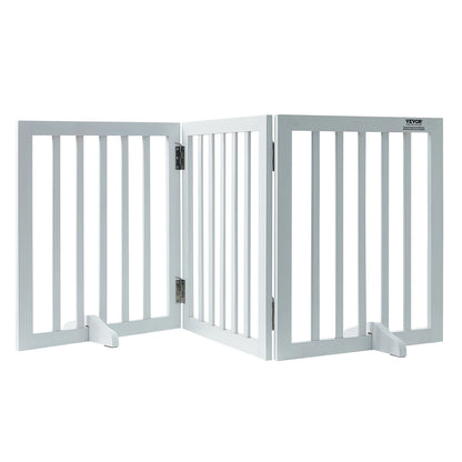 Freestanding Foldable Dog Gate – 3-Panel Expandable Pet Barrier for Narrow Spaces