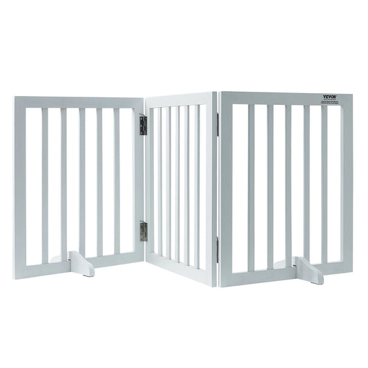 Freestanding Foldable Dog Gate – 3-Panel Expandable Pet Barrier for Narrow Spaces