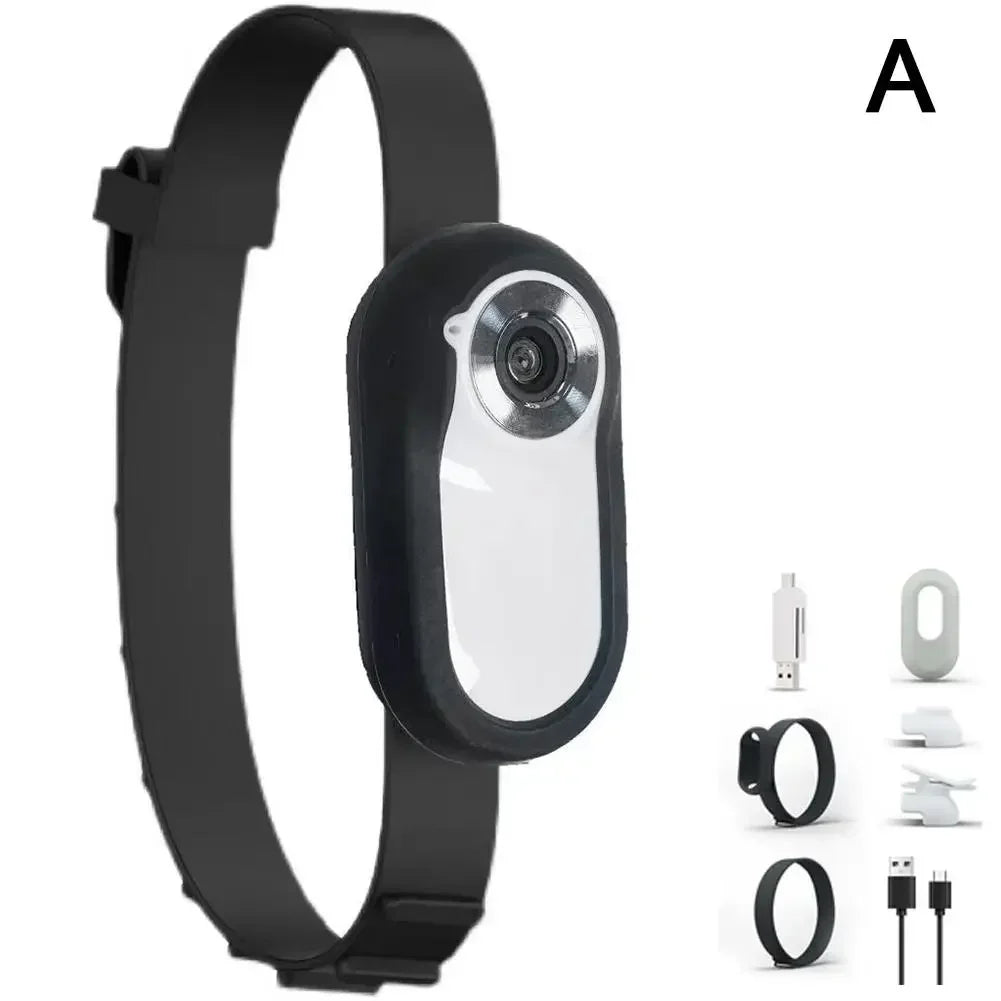 Pet Collar Camera 1080P - Mini Sports Action Camera with 200-Min Battery