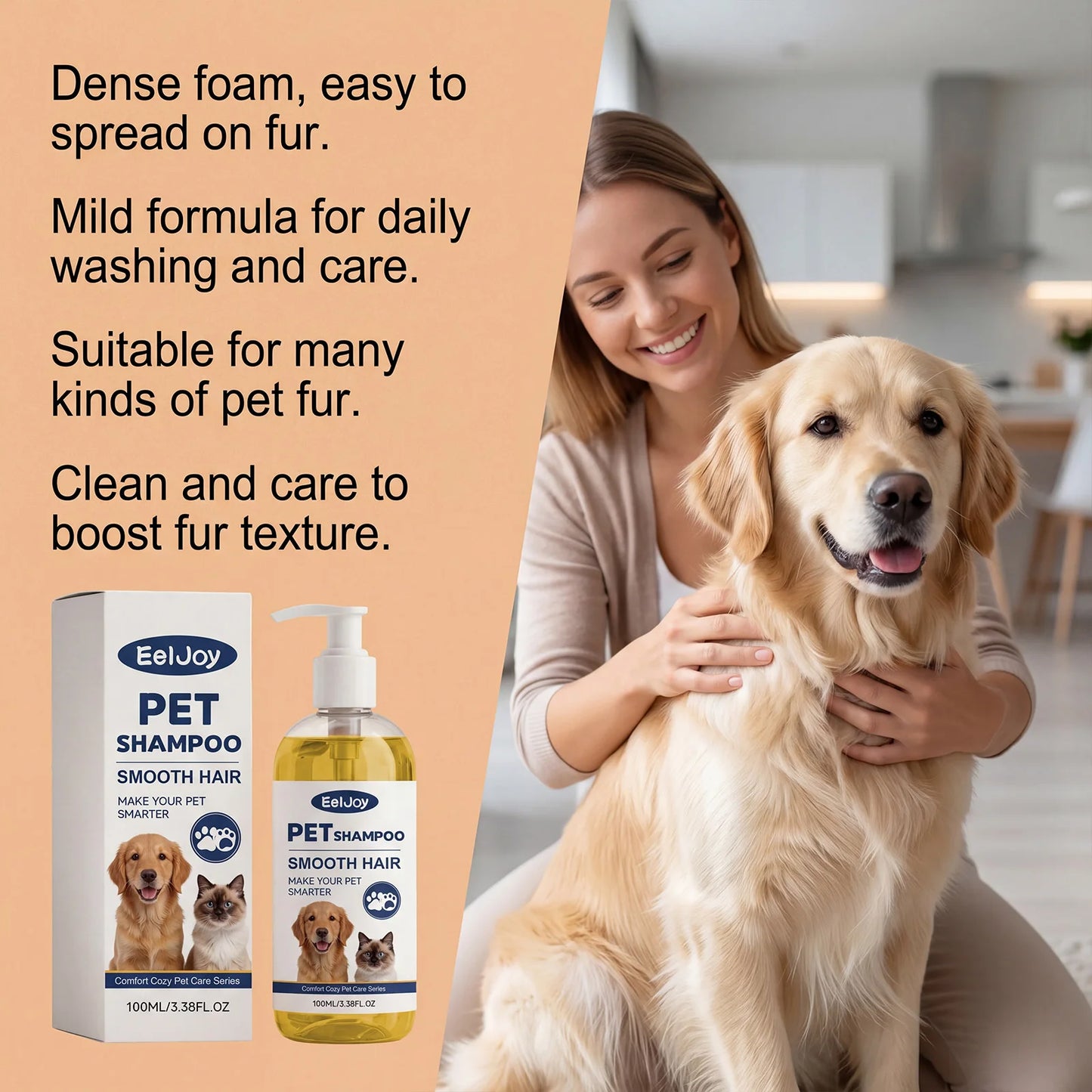 Natural Coconut Oil Pet Shampoo – Gentle Cleansing & Coat Care for Dogs & Cats