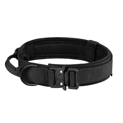 Tactical Dog Collar - Heavy Duty Nylon Collar with Metal Buckle for Medium & Large Dogs