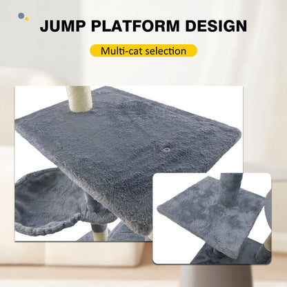 5-in-1 Cat Tree – Tall Indoor Climbing Tower with Scratching Posts & Boards