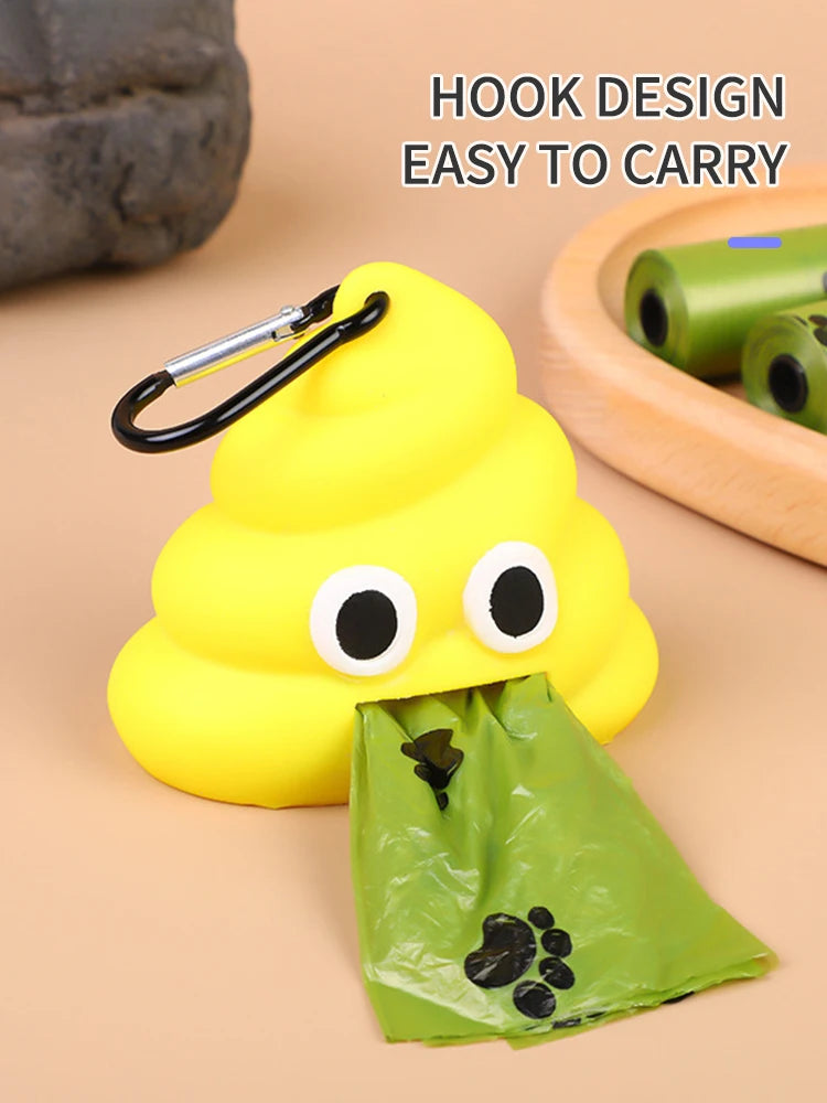 Portable Dog Poop Bag Holder - Cartoon Waste Dispenser for Dogs & Cats