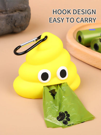 Portable Dog Poop Bag Holder - Cartoon Waste Dispenser for Dogs & Cats