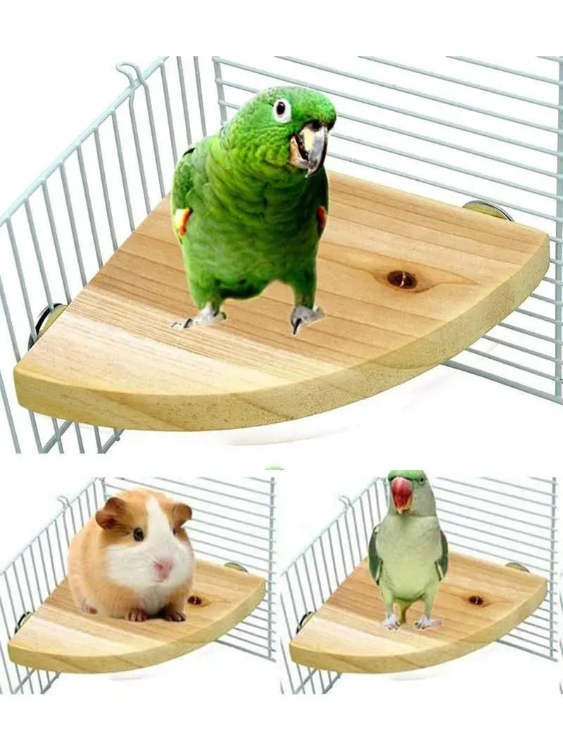 Wooden Bird Perch Stand - Natural Platform for Parrots, Parakeets - The Best For Pets