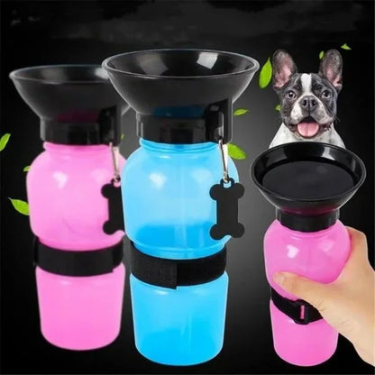 Portable Dog Water Bottle 500ml - Travel Drinking Bowl for Dogs & Cats
