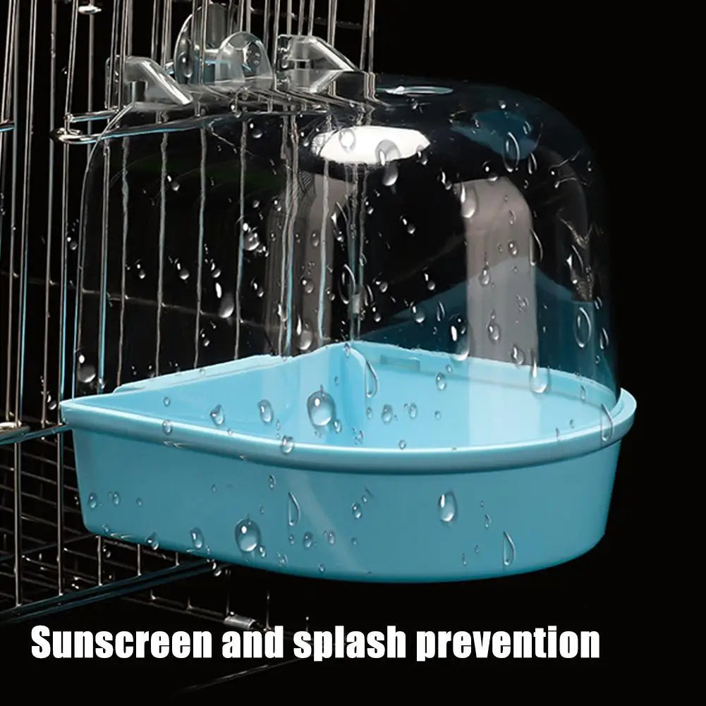 Bird Bath Box - Clear Hanging Shower Cage for Parakeets & Parrots