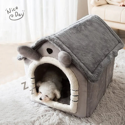 Foldable Pet House - Cosy Winter Kennel for Small & Medium Dogs and Cats