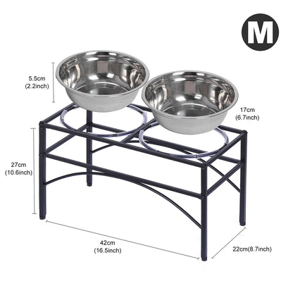 Raised Pet Feeder – Elevated Double Stainless Steel Bowls for Dogs & Cats