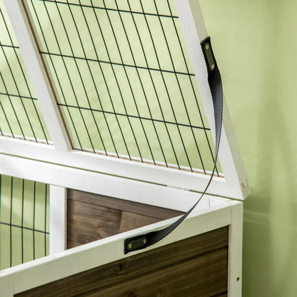 Rabbit Hutch 90cm - Wooden Small Animal House with Removable Tray & Easy Open Roof - The Best For Pets