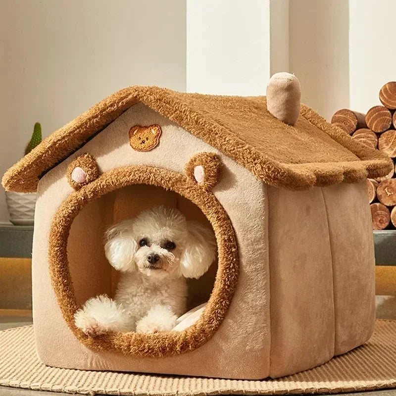 Foldable Pet House - Cosy Winter Kennel for Small & Medium Dogs and Cats