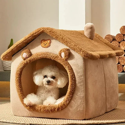 Foldable Pet House - Cosy Winter Kennel for Small & Medium Dogs and Cats