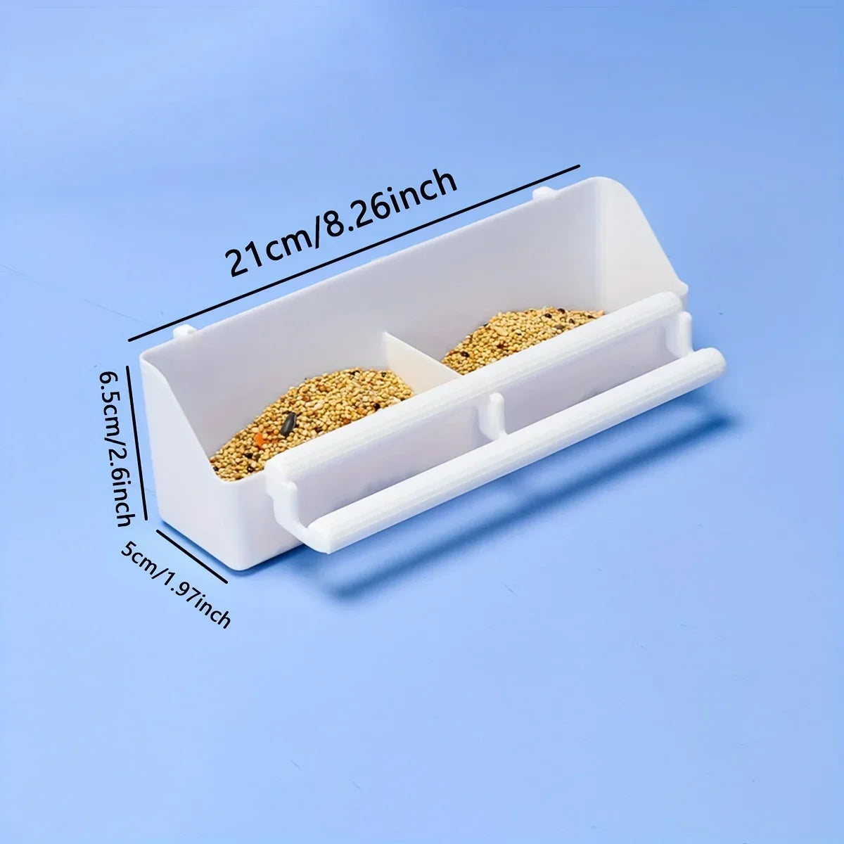 Bird Feeding Trough - Double Grid Stand Feeder for Parrots