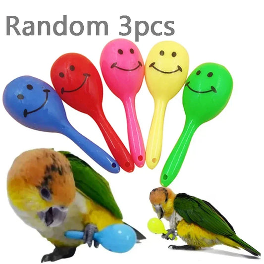 Parrot Rattle Sand Toy – Interactive Training Bites & Sound Toy for Birds