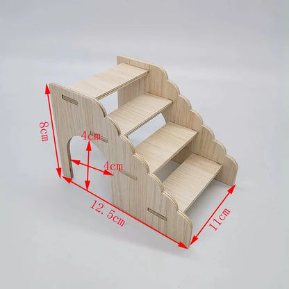 Wooden Hamster Maze House – Multi-Bedroom Nest & Platform