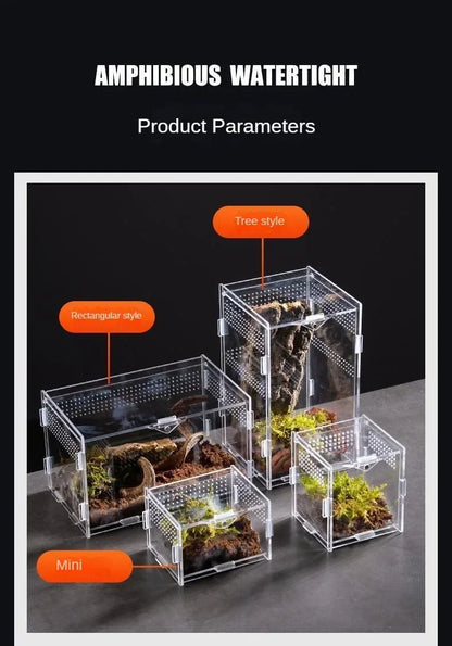 Acrylic Reptile Terrarium – Nano Breeding Box for Spider, Scorpion & Lizards