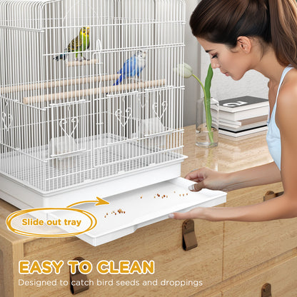 Large Bird Cage 59cm - Spacious Cage with Perches, Food Bowls & Swing - The Best For Pets