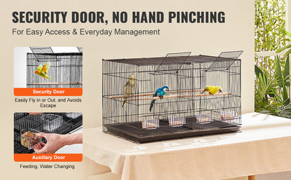 Stackable Flight Bird Cage – Divided Travel Cage with Handle & Perch for Birds